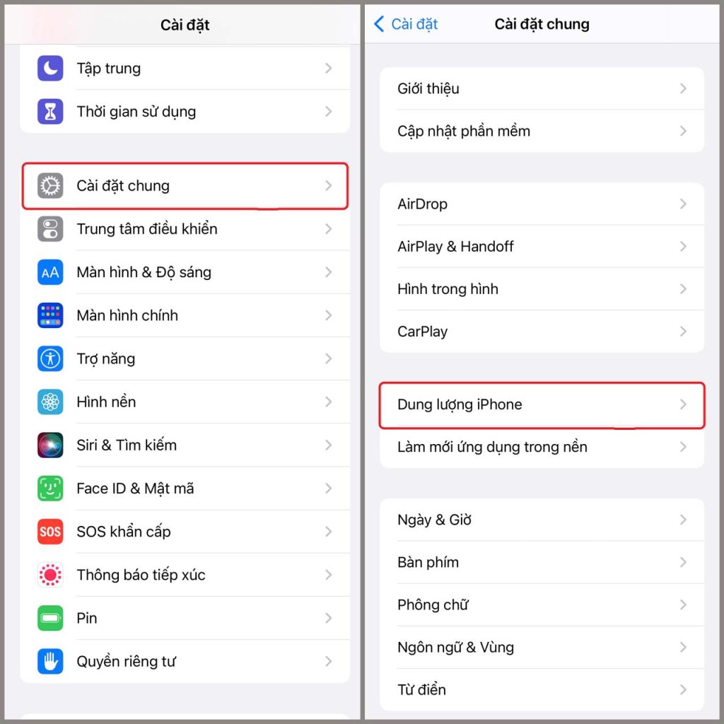 cách xem dung lượng iphone còn trống