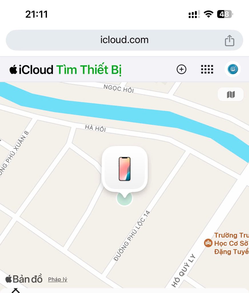 định vị iphone bị mất