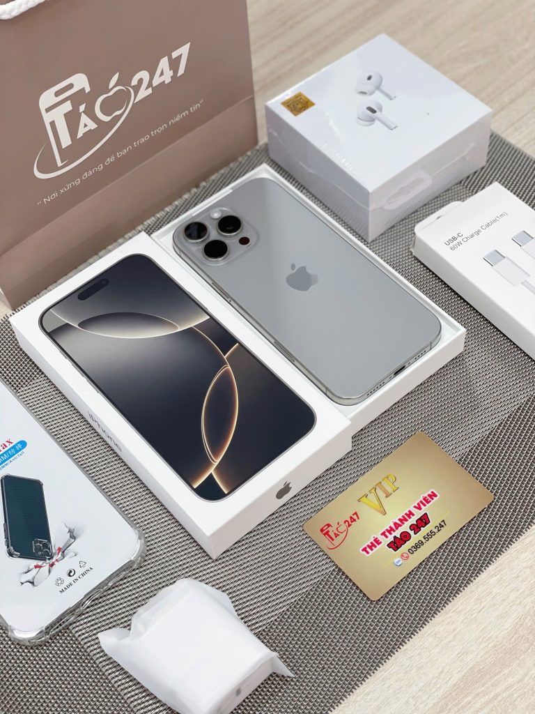 iPhone 16 Pro Max cũ Đà Nẵng fullbox tại Táo 247 – máy zin đẹp, tặng kèm phụ kiện cao cấp