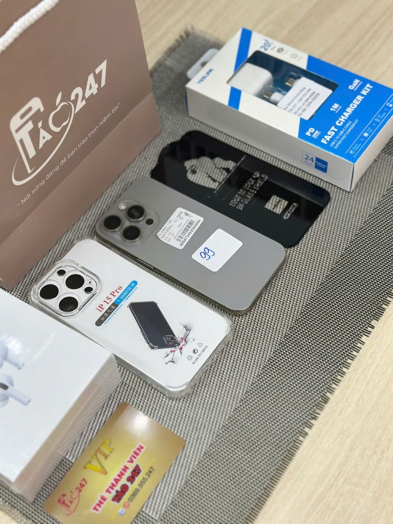 Combo iPhone cũ VN/A và phụ kiện tặng kèm tại Táo 247 Đà Nẵng – máy zin, sạc nhanh, ốp lưng cao cấp
