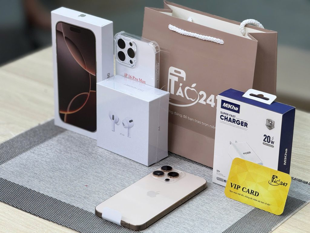 Phụ kiện iPhone Đà Nẵng chính hãng – iPhone 16 Pro Max, AirPods, sạc nhanh tại Táo 247