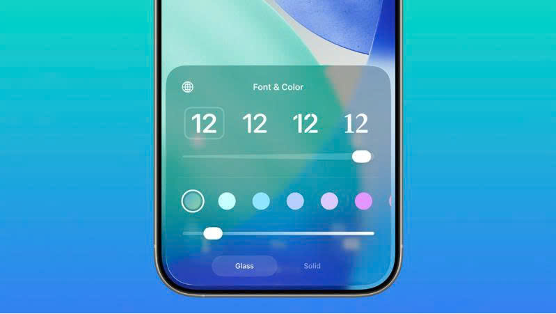 Slider chỉnh Liquid Glass trên màn hình khóa
