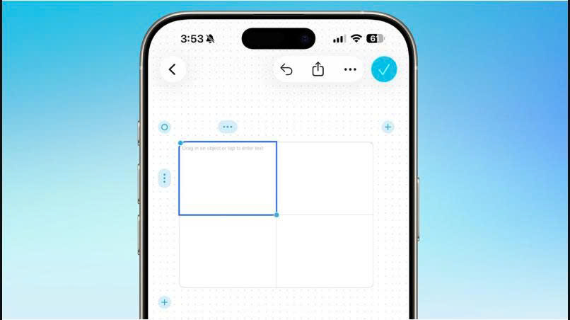 Ứng dụng Freeform: hỗ trợ tạo bảng (table), dễ ghi chép ý tưởng dạng lưới.