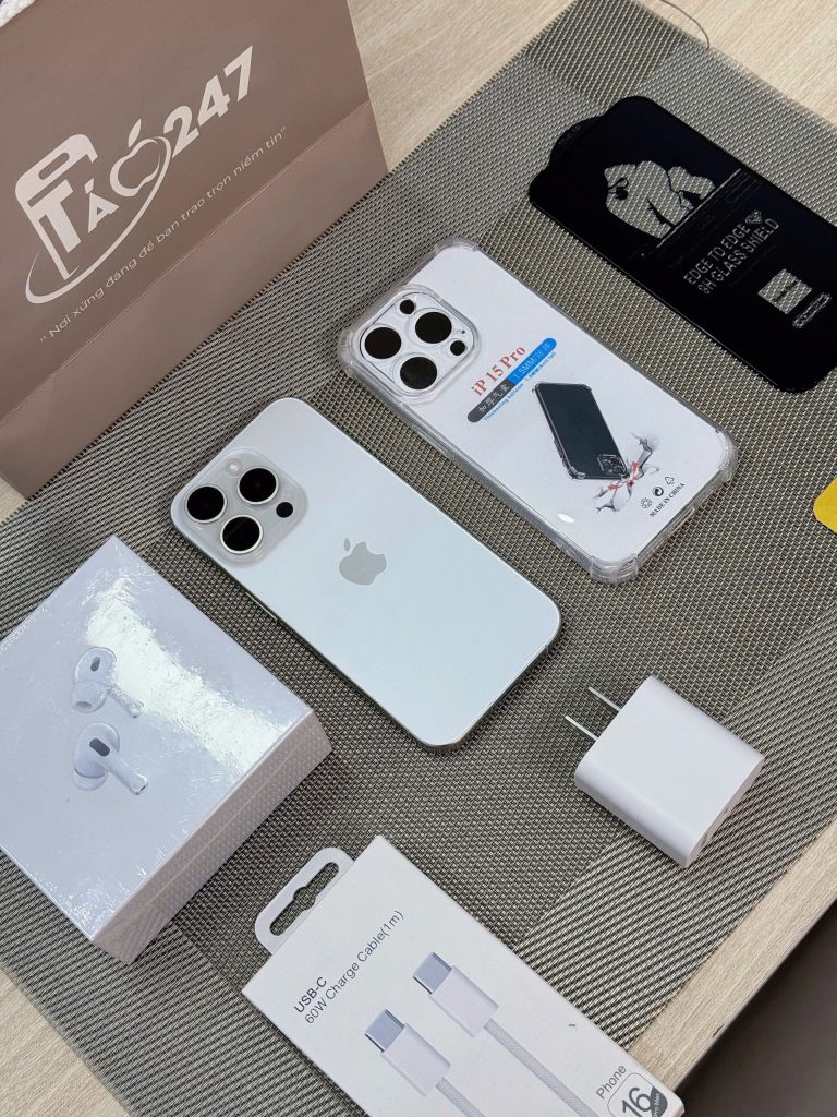 iPhone 15 Pro – Hình ảnh thật sản phẩm tại Táo 247 Gò Vấp, máy zin 100%, giá tốt nhất 2025.