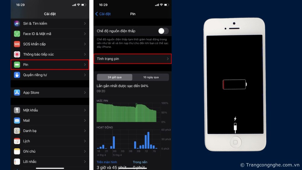 Thay pin iPhone Đà Nẵng tại Táo 247 – kiểm tra dung lượng pin trước và sau khi thay