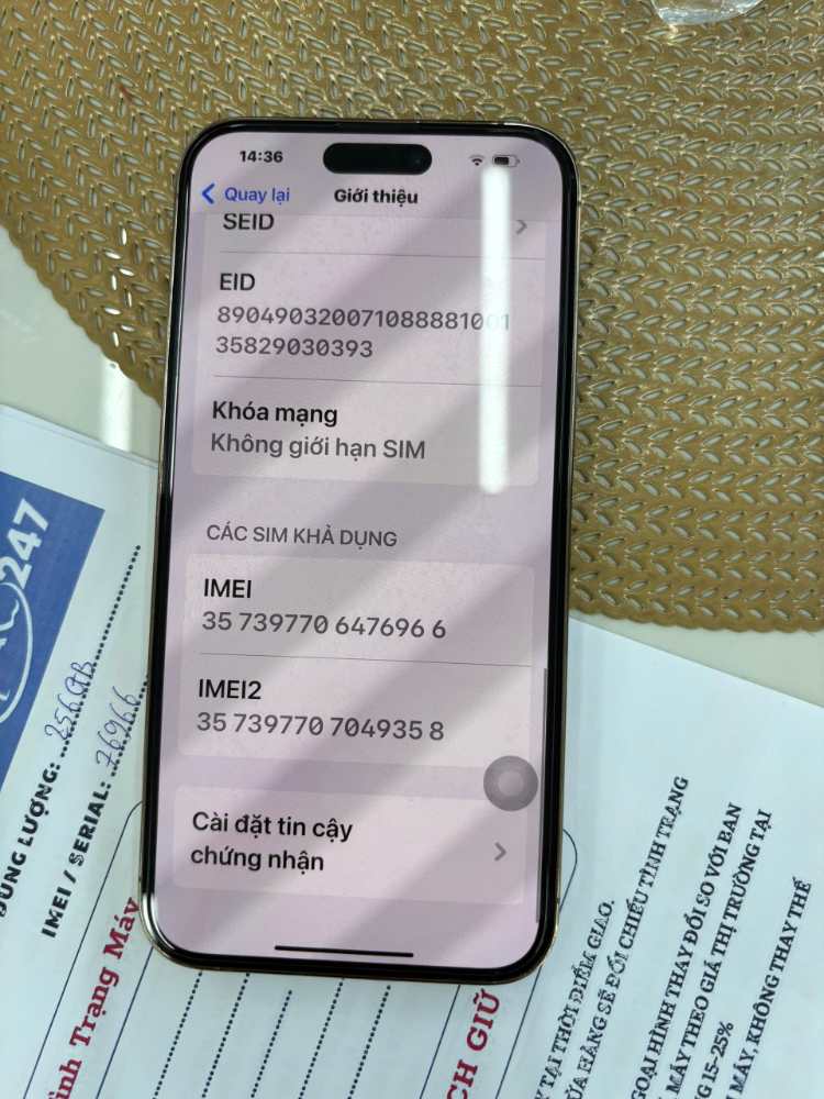 Cách check IMEI iPhone nhanh chóng và chính xác trên màn hình cài đặt
