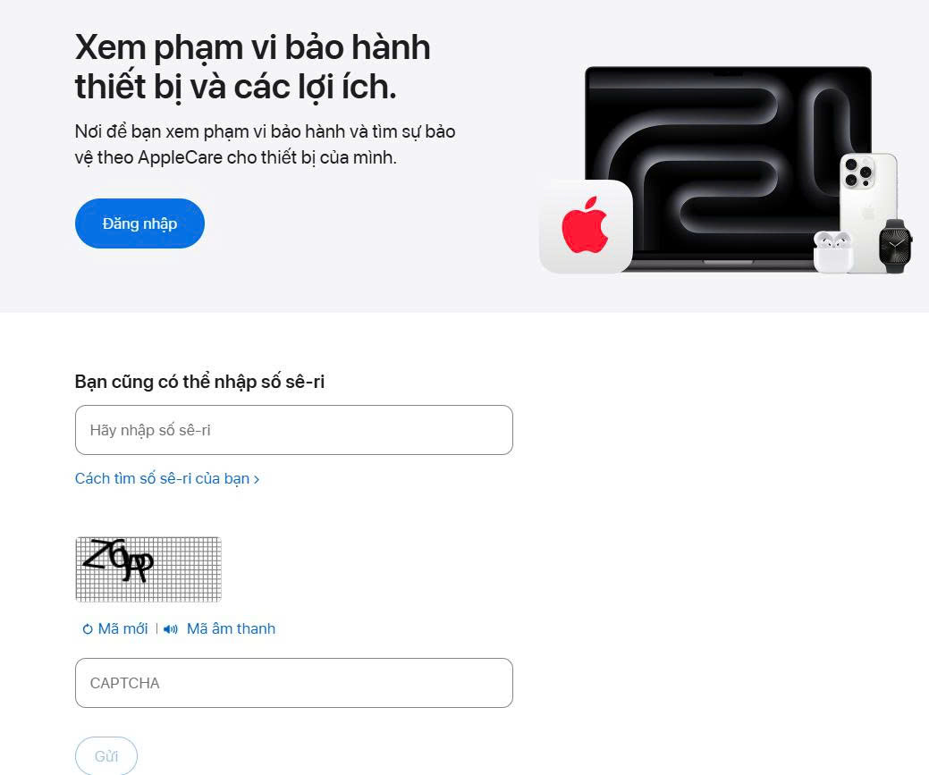 Check IMEI iPhone qua web của Apple