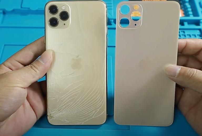 iPhone 11 trước và sau khi thay mặt lưng tại Táo 247 Đà Nẵng