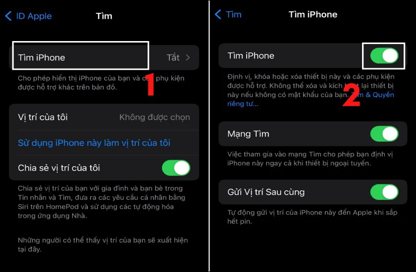 Sử Dụng "Tìm iPhone" (Find My)