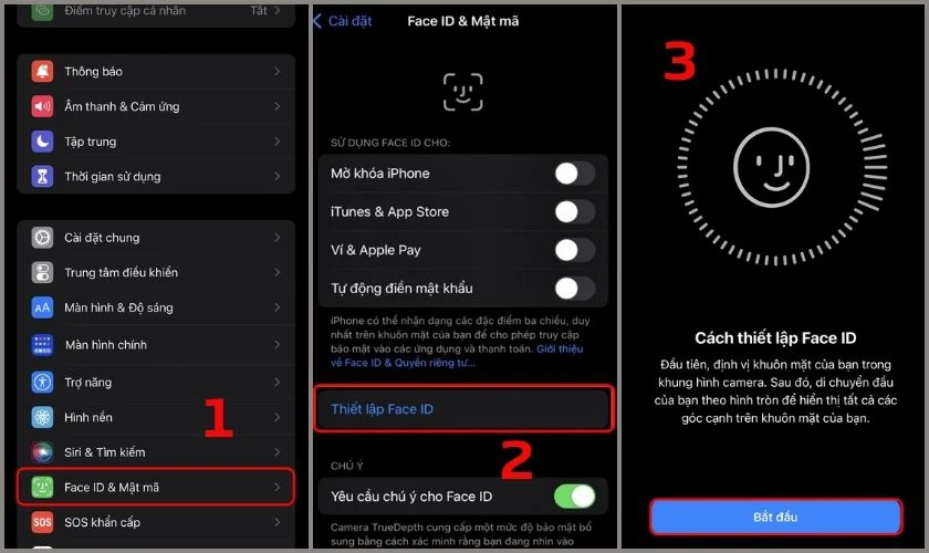 Thiết Lập Face ID và Mật Mã Mạnh Mẽ