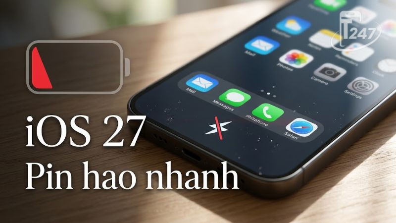 iOS 27 bị lỗi hao pin nhanh