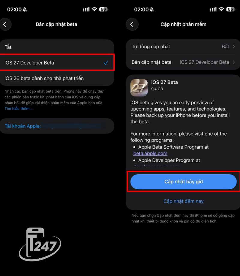 Cập nhật iOS 27