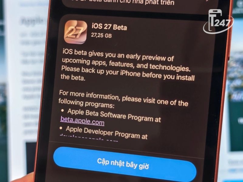 Cập nhật iOS 27 Beta