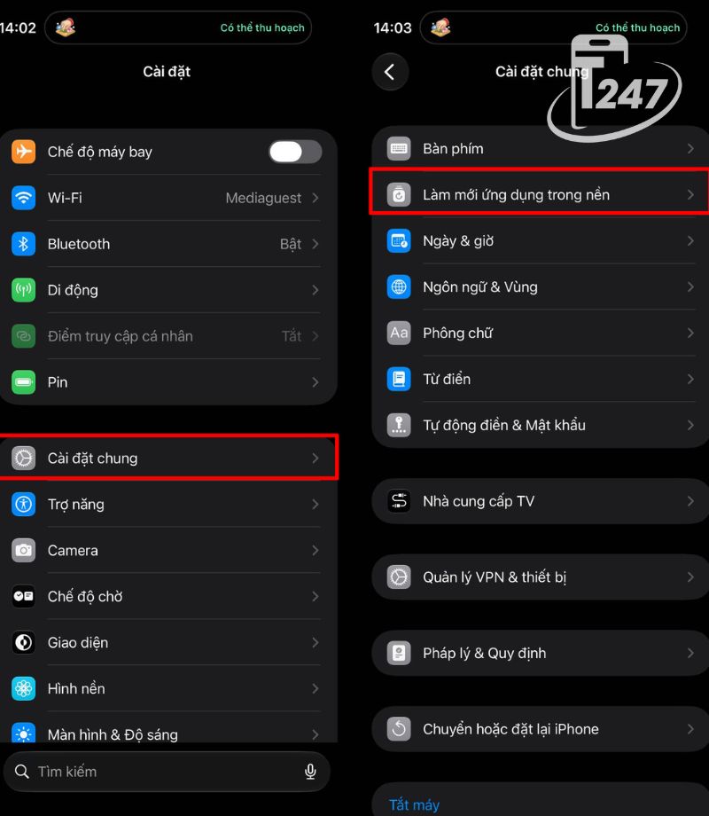 Tắt làm mới ứng dụng nền để giảm hao pin iOS 27