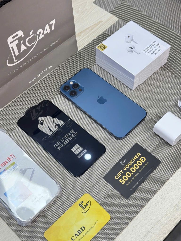 iPhone 12 Pro Max cũ màu xanh Pacific Blue zin 100% bảo hành 12 tháng tại Táo 247 Đà Nẵng