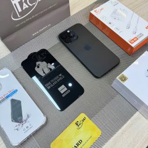 iPhone 16 Pro Max cũ màu Titan Đen kèm ốp lưng, cường lực và sạc nhanh tại Táo 247 Đà Nẵng