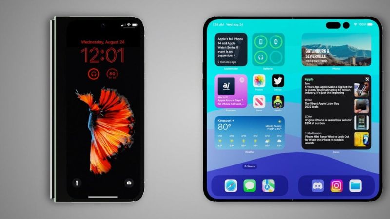 Ảnh minh hoạ iPhone Ultra — mẫu iPhone màn hình gập đầu tiên của Apple
