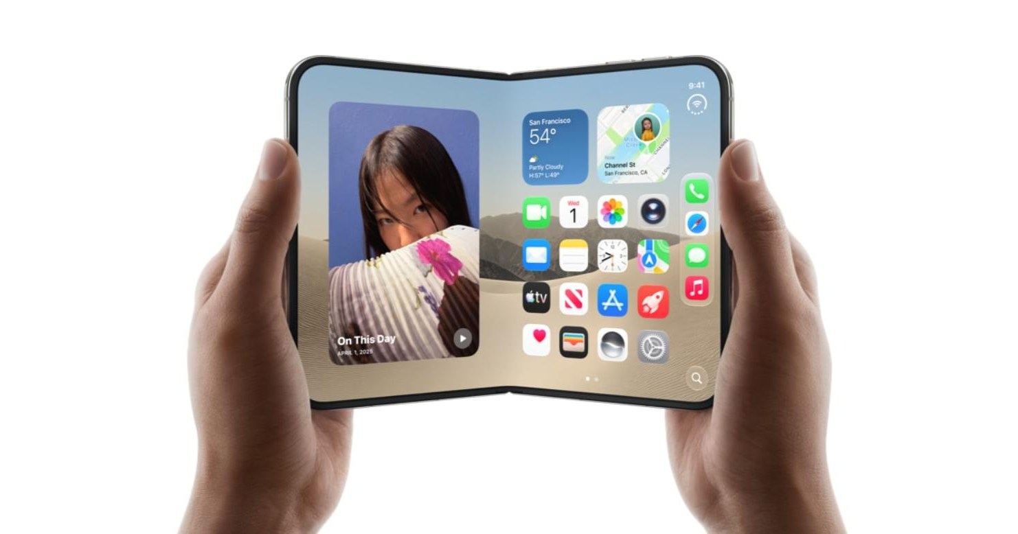 iPhone Duo mở ra cho thấy màn hình gập 7,6 inch